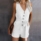Combinaison bustier à col en V avec ceinture boutonnée 
