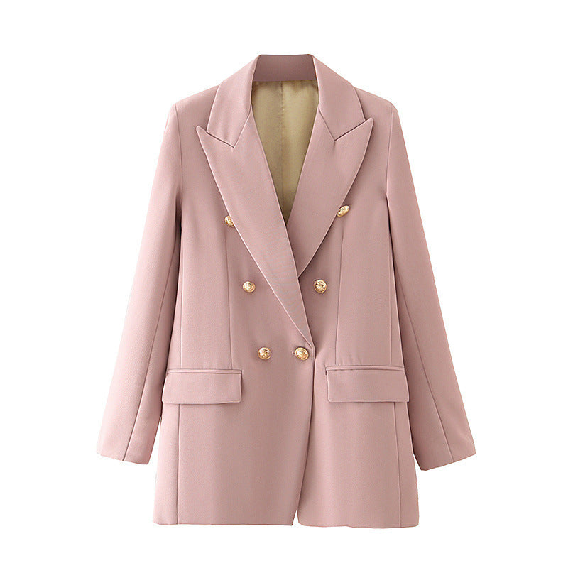 All-Match Slimming Loose Casual Double-Breasted Blazer Suit
