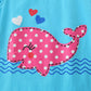 Ensemble t-shirt à manches courtes pour fille, motif dessin animé, col rond, en coton tricoté