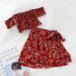 Cropped Top Irregular Trendy Lace Floral Skirt Suit
