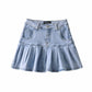 Short Skirt With Long Legs And Pleated Skirt