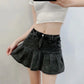Short Skirt With Long Legs And Pleated Skirt