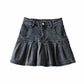 Short Skirt With Long Legs And Pleated Skirt