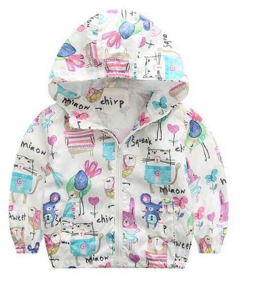 Veste pour enfant, veste à manches longues pour fille, coupe-vent à capuche coréen pour enfant