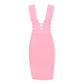 Robe de soirée bandage sans manches à décolleté plongeant en V pour femme ANICAMA