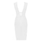 Robe de soirée bandage sans manches à décolleté plongeant en V pour femme ANICAMA