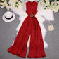 Costume femme col tailleur sans manches taille amincissante pantalon léger à jambes larges