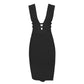 Robe de soirée bandage sans manches à décolleté plongeant en V pour femme ANICAMA