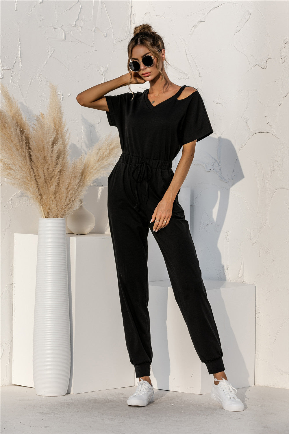 Summer New Style Off The Shoulder V Neck Jumpsuit