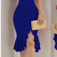 Robe asymétrique à volants pour femmes