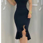 Robe asymétrique à volants pour femmes