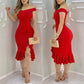 Robe asymétrique à volants pour femmes