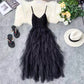 Irregular Net Yarn Fluffy Cake Fairy Skirt Knitted Stitching Suspender Skirt