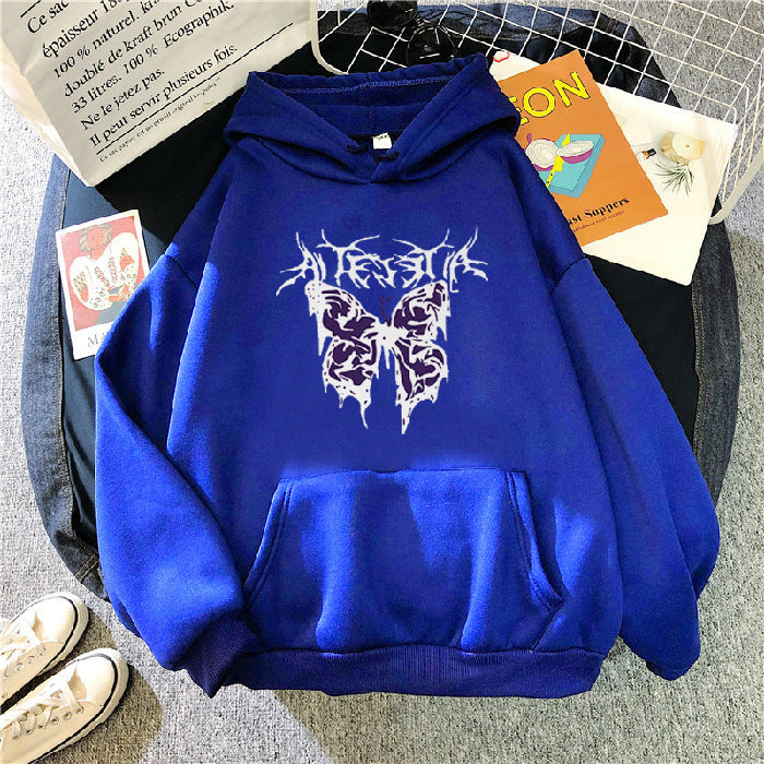 Punk Big Butterfly Sweatshirt Harajuku Dark Hoodie