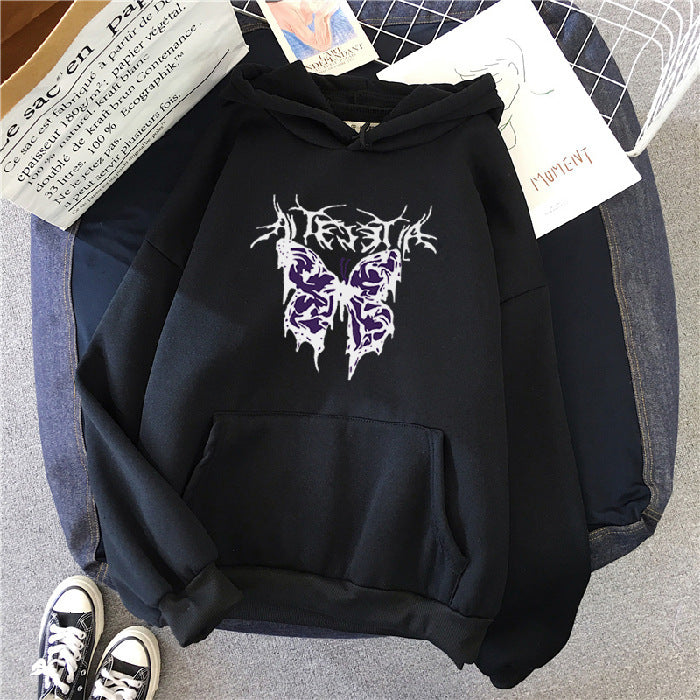 Punk Big Butterfly Sweatshirt Harajuku Dark Hoodie
