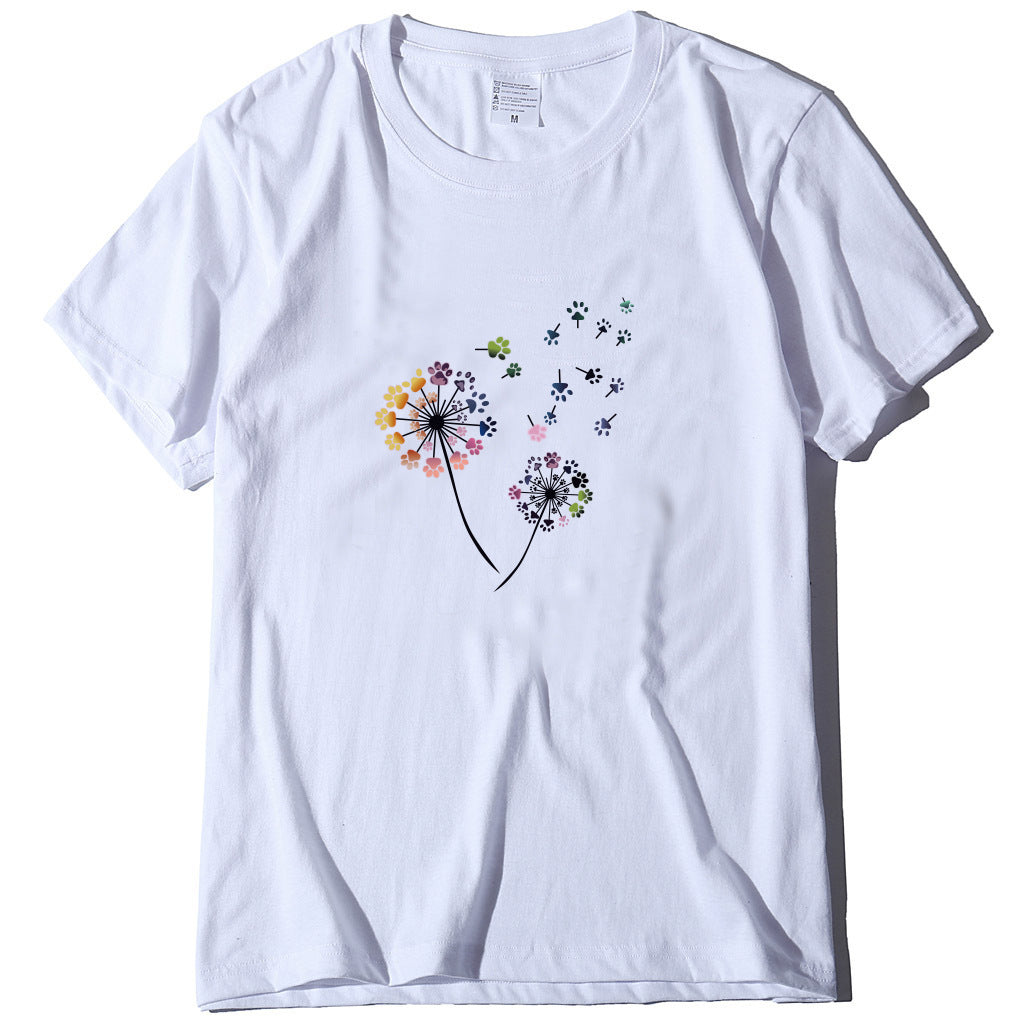 T-shirt garçon imprimé pissenlit prune