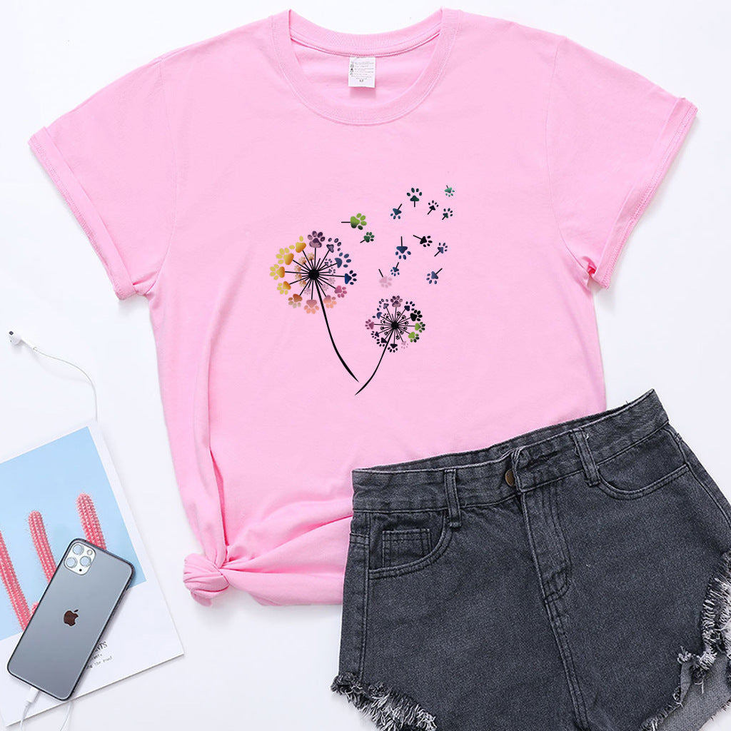 T-shirt garçon imprimé pissenlit prune