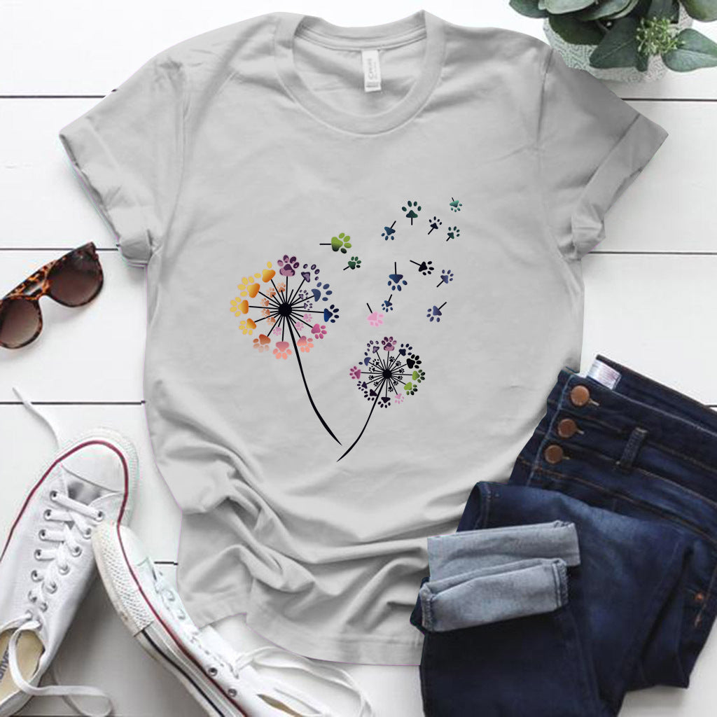 T-shirt garçon imprimé pissenlit prune