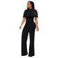 Lace High Waist Solid Color Jumpsuit