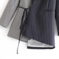 Stitching Asymmetric Casual Top With Lace-Up Slim Mid-Length Blazer