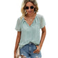 Printed Lotus Leaf Sleeves V Neck Floral Blouse With Short Sleeves