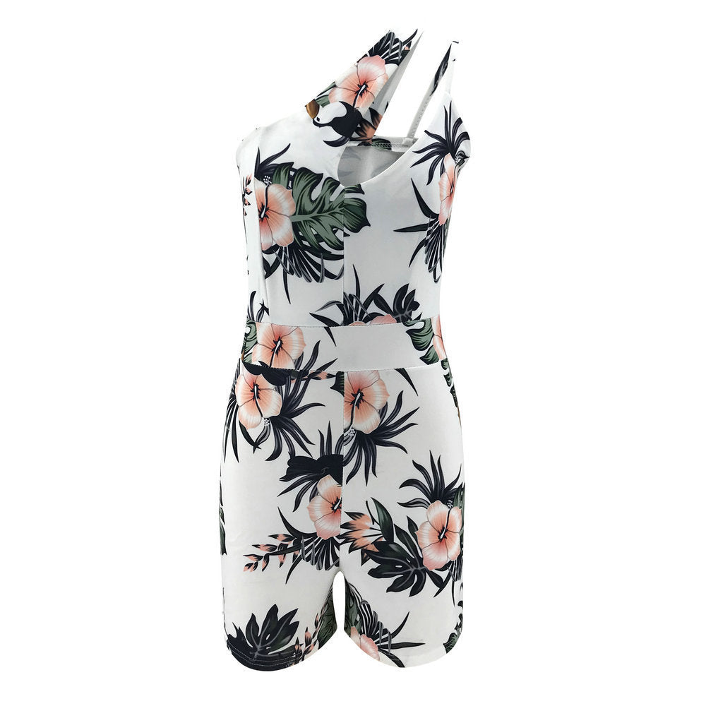 Sling Off Shoulder Slim Printed Jumpsuit