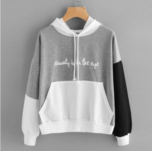 Pull à capuche aux couleurs explosives assorties pour femme