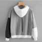 Pull à capuche aux couleurs explosives assorties pour femme