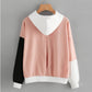 Pull à capuche aux couleurs explosives assorties pour femme