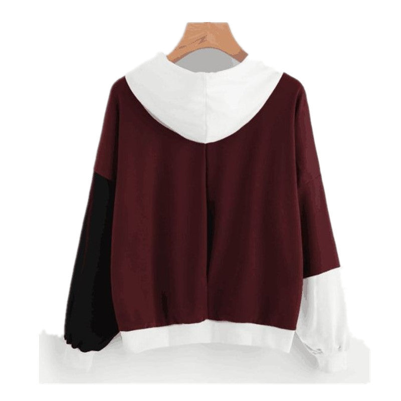 Pull à capuche aux couleurs explosives assorties pour femme