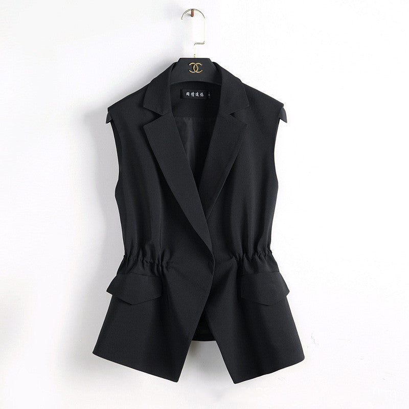 Gilet de costume court sans manches pour femme