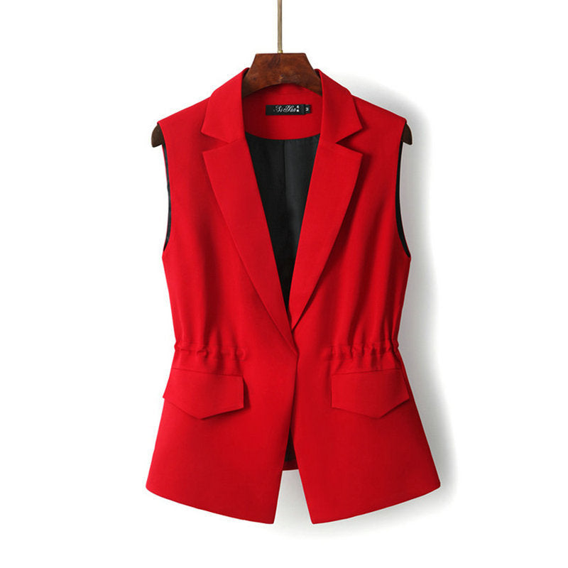 Gilet de costume court sans manches pour femme