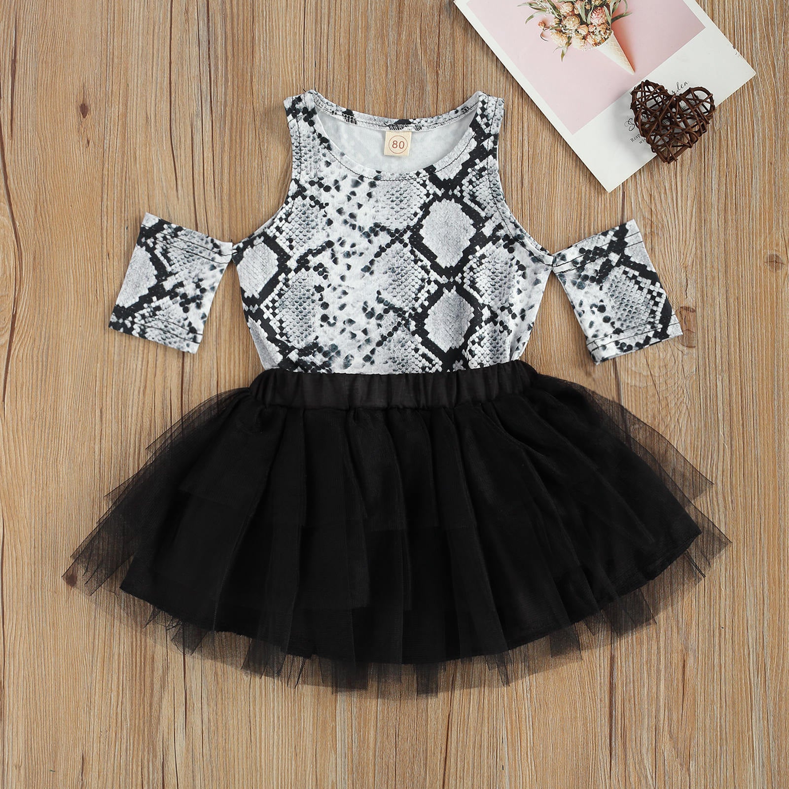 Tenue d'été en peau de serpent pour bébé et fille, style décontracté