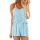 Combinaison short à col en V et poches de couleur unie pour femme