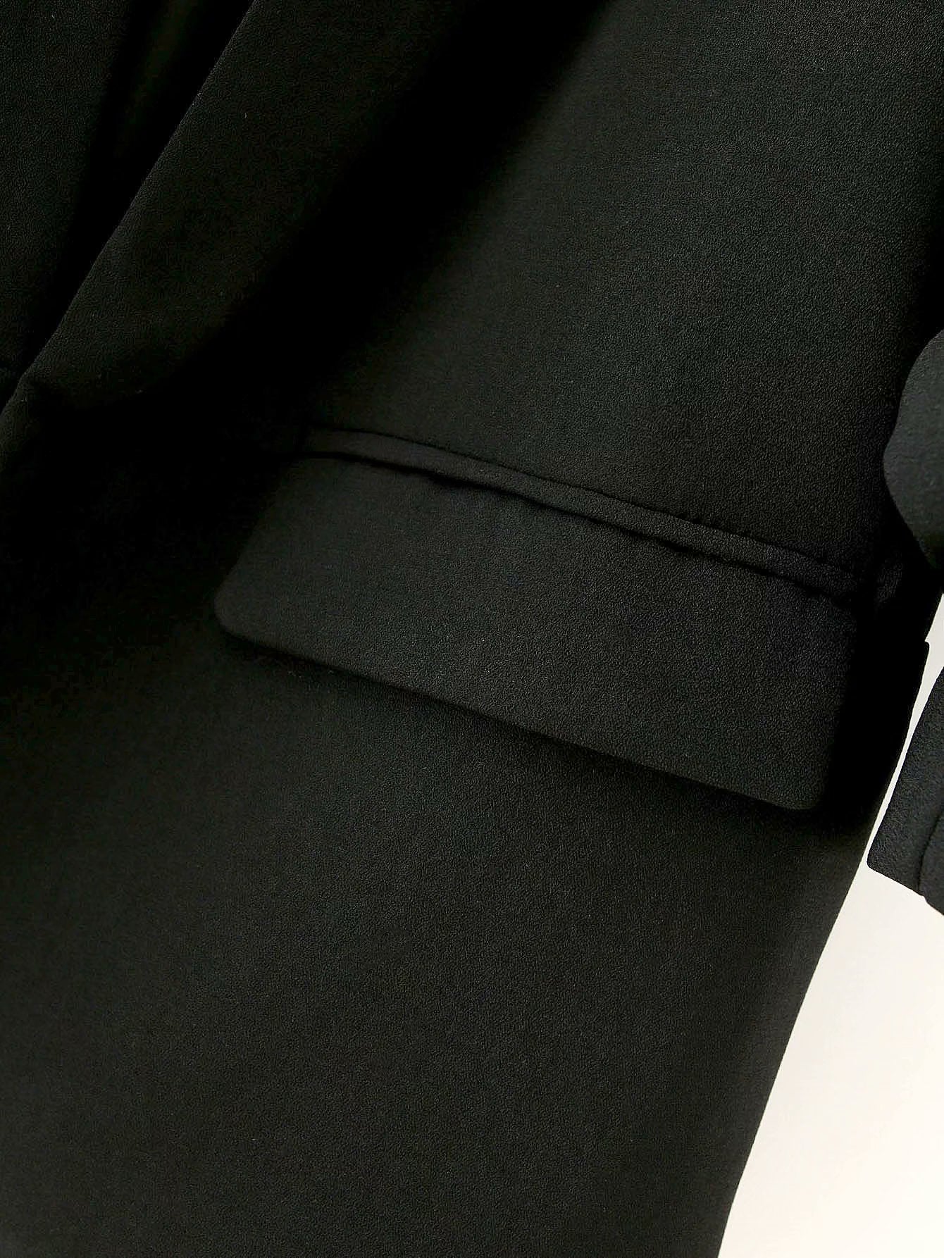 Summer Women's New Style European And American Style Solid Color Cuff Pleated Unbuttoned Suit Jacket