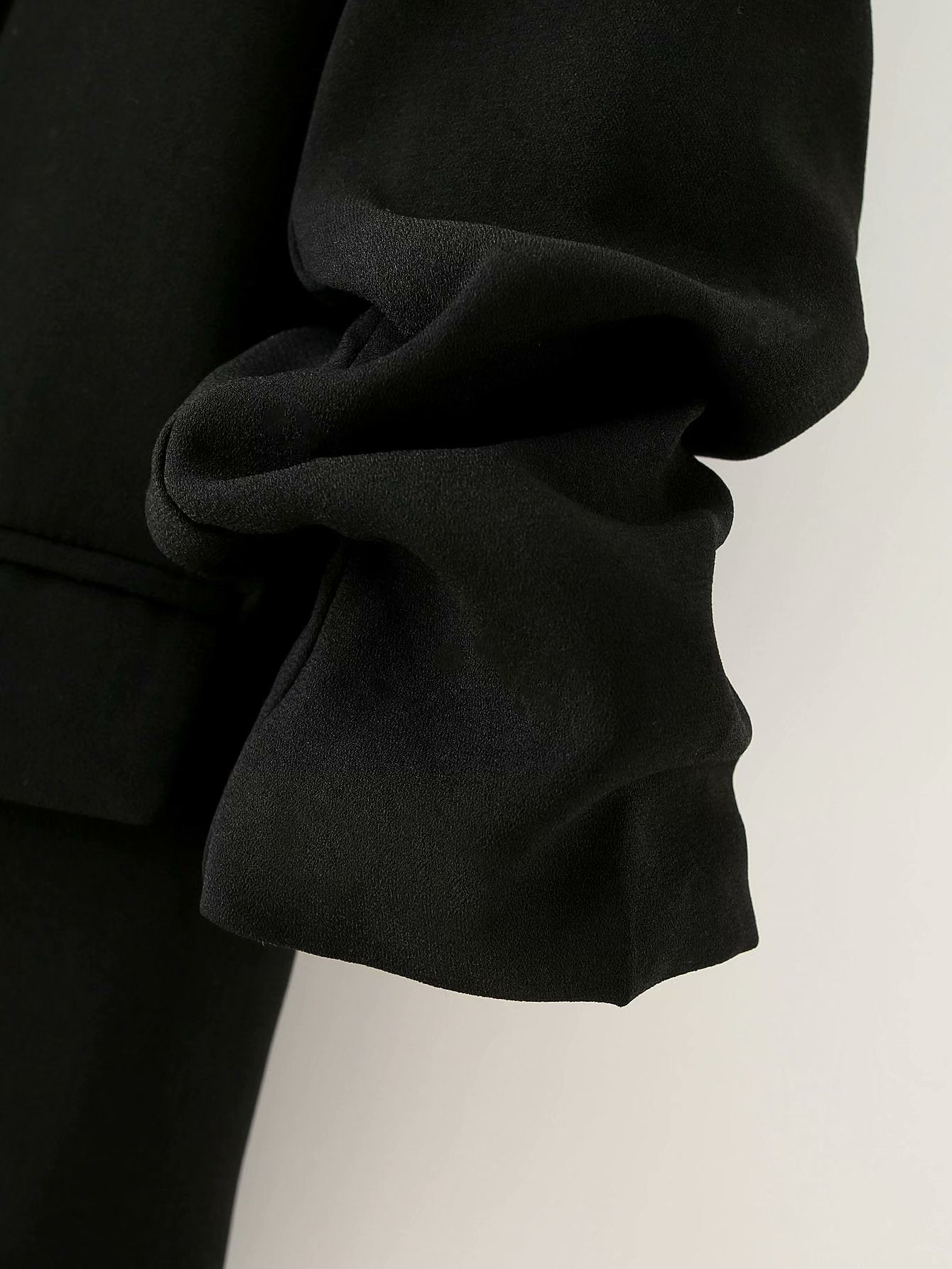 Summer Women's New Style European And American Style Solid Color Cuff Pleated Unbuttoned Suit Jacket