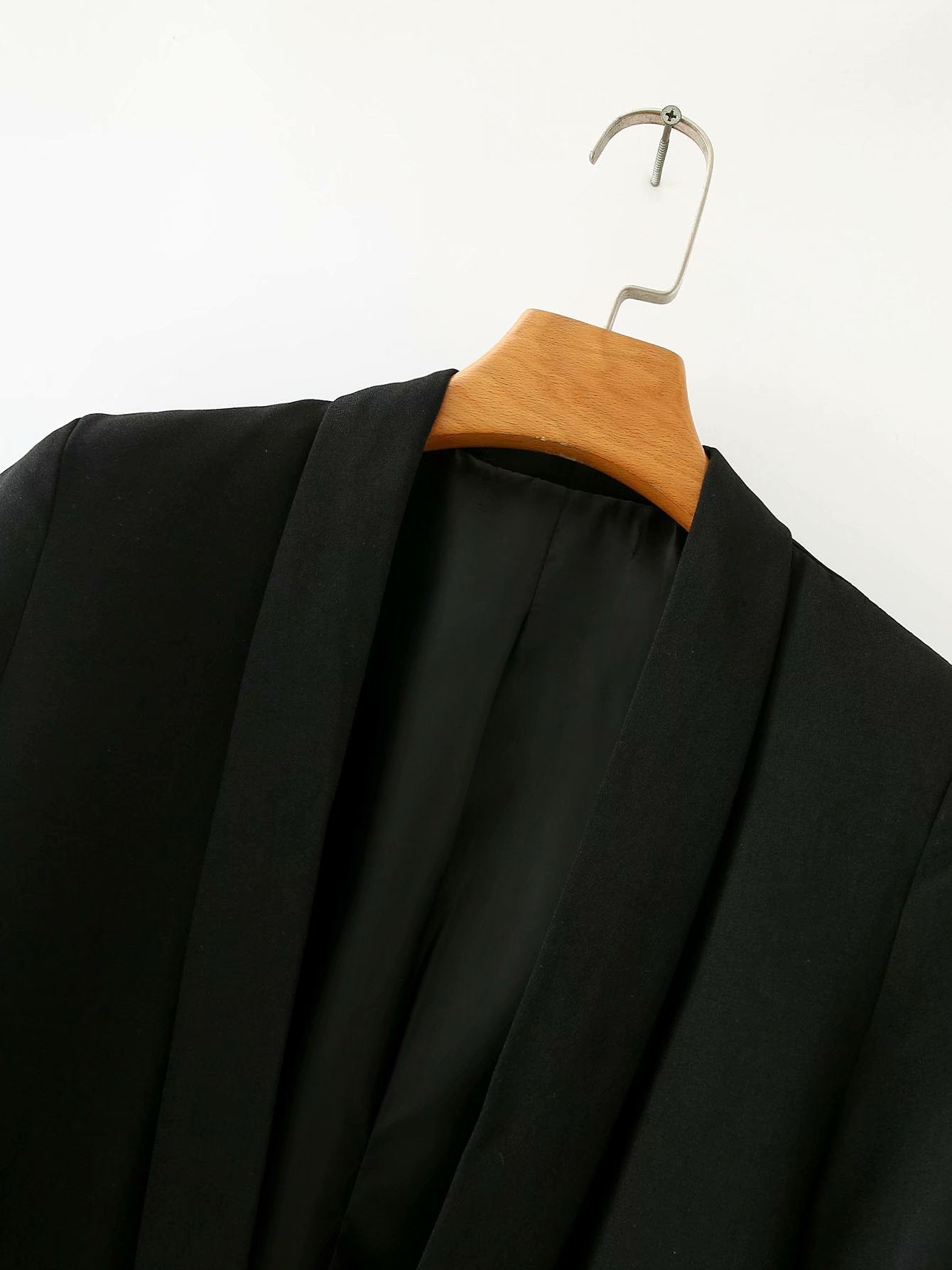 Summer Women's New Style European And American Style Solid Color Cuff Pleated Unbuttoned Suit Jacket