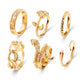 European And American Cross-Border New Metal Joint Ring Creative Personality Snake-Shaped Rose Chain Ring 6-Piece Set