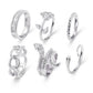 European And American Cross-Border New Metal Joint Ring Creative Personality Snake-Shaped Rose Chain Ring 6-Piece Set