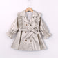 Korean Style Long-sleeved Pure White Girls Lace Bow Tie Dress