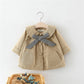 Veste à carreaux unie avec nœud papillon pour fille et femme