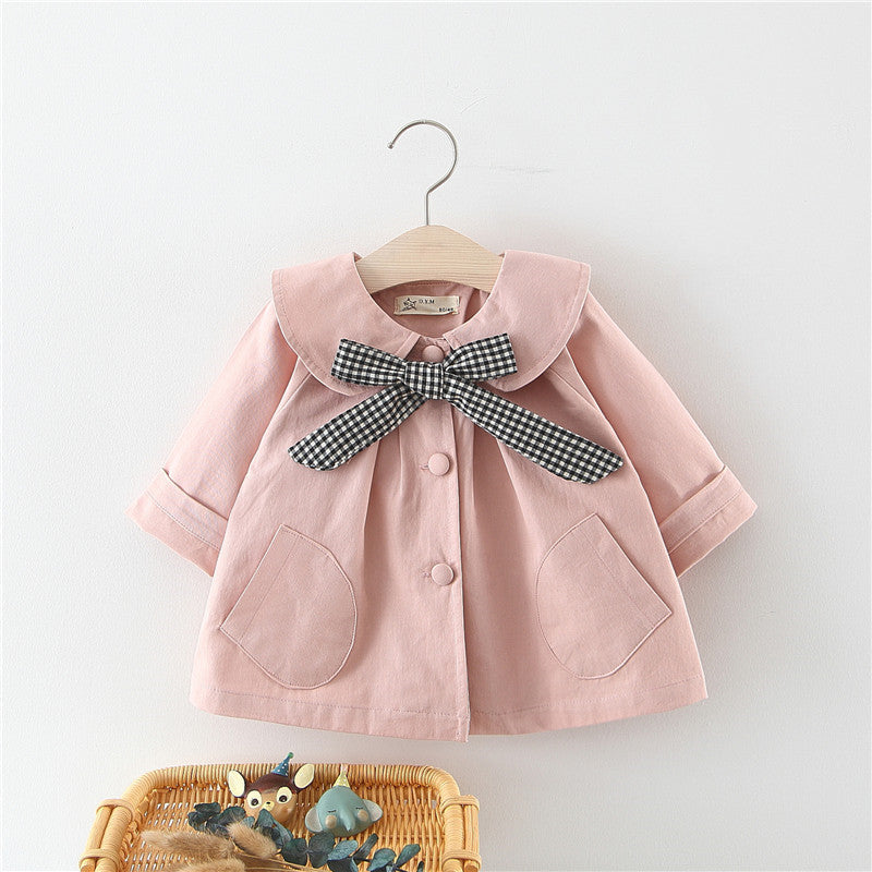 Veste à carreaux unie avec nœud papillon pour fille et femme