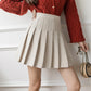 Women's Brown Woolen Pleated Skirt Skirt