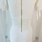 Robe courte blanche moulante taille haute, style décontracté, manches courtes, tricotée, sac d'été, jupe hanche