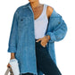 European And American Ladies Oversized Shirt Washed Corduroy
