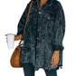 European And American Ladies Oversized Shirt Washed Corduroy