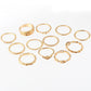 European And American Cross-Border New Metal Joint Ring Creative Personality Snake-Shaped Rose Chain Ring 6-Piece Set
