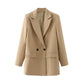 Simple And Loose Double-breasted Suit Jacket Womens Spring And Autumn New Suits