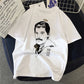 Musical Rock Singer Print Crew Neck T-shirt