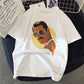 Musical Rock Singer Print Crew Neck T-shirt